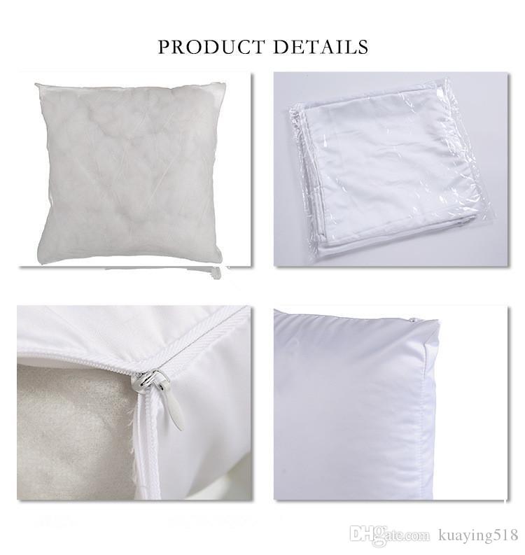Heat Printing White Sublimation Pillow Case Blank Pillow Covers OEM Cushion 40X40CM 45*45cm without insert bolster Oreiller