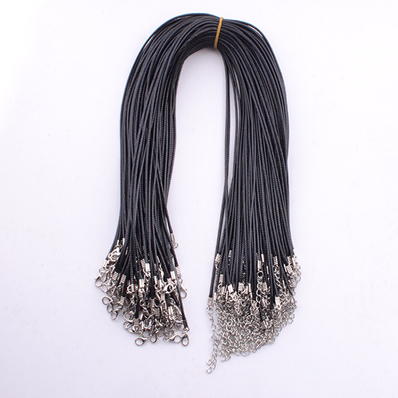 10pcs 2mm 1.5mm Wax Leather Snake Necklace Beading Cord String Rope Wire 45+5cm Extender Chain with Lobster Clasp Diy Chain, Silver
10pcs 2mm 1.5mm Wax Leather Snake Necklace Beading Cord String Rope Wire 45+5cm Extender Chain with Lobster Clasp Diy Chain, Silver