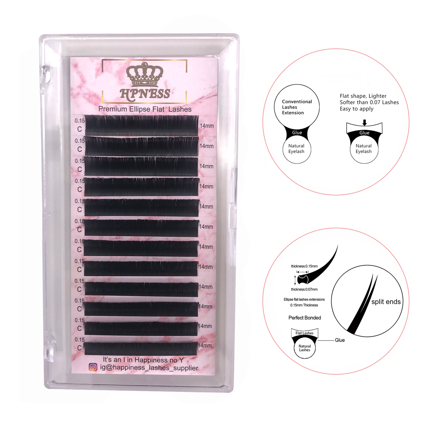 Ellipse Flat Lashes with Split Tips Eyelash Extension 0.15 C Curl 8-15mm Deep Matte SUPER Soft and Flexible, Natural Look, Easy to Apply,
Ellipse Flat Lashes with Split Tips Eyelash Extension 0.15 C Curl 8-15mm Deep Matte SUPER Soft and Flexible, Natural Look, Easy to Apply,