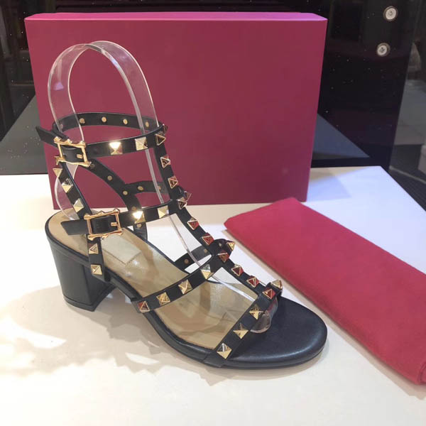 women leather stud sandals T-strap sandal summer High Heels rivets shoes Ladies Sexy party shoes 6.5cm 6color with box, Black
women leather stud sandals T-strap sandal summer High Heels rivets shoes Ladies Sexy party shoes 6.5cm 6color with box, Black