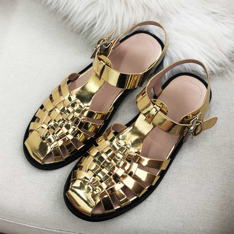 Round Toe Hollow Outs Braided gladiator Sandals Women gold Fashion Weave Beach Shoes Summer Flat Casual Sandalias female 2020, Black
Round Toe Hollow Outs Braided gladiator Sandals Women gold Fashion Weave Beach Shoes Summer Flat Casual Sandalias female 2020, Black