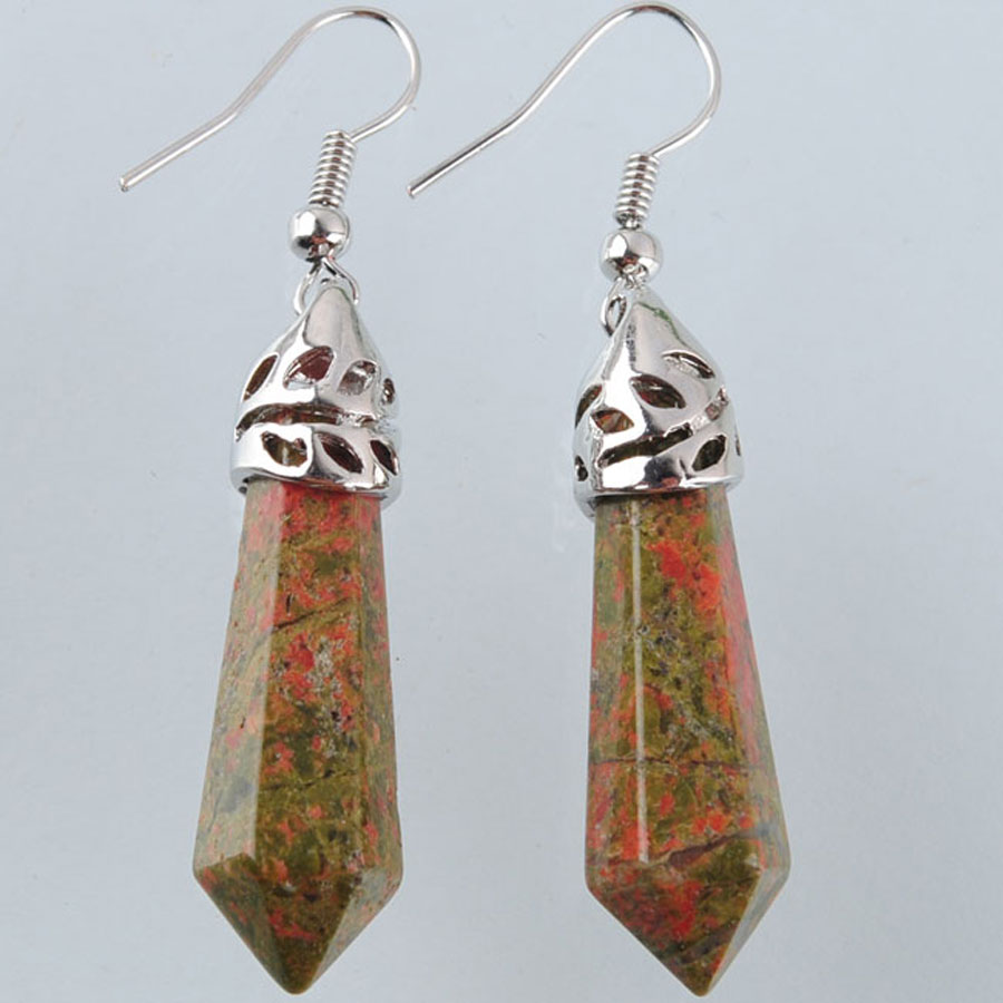 WOJIAER Natural Unakite Jasper GemStone Dangle Earrings Hexagonal Pointed Reiki Chakra Beads For Women Jewelry R3070
WOJIAER Natural Unakite Jasper GemStone Dangle Earrings Hexagonal Pointed Reiki Chakra Beads For Women Jewelry R3070