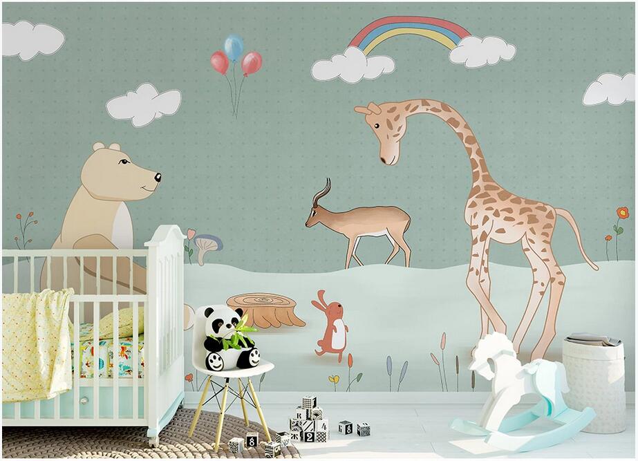 3d wallpaper wall decor custom photo Modern minimalist bear giraffe deer rabbit cartoon animal background household wall art canvas pictures, Non-woven wallpaper
3d wallpaper wall decor custom photo Modern minimalist bear giraffe deer rabbit cartoon animal background household wall art canvas pictures, Non-woven wallpaper