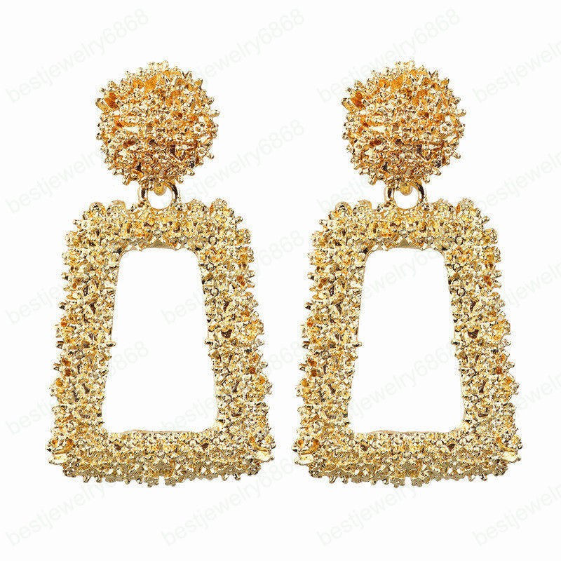 Vintage 5 Colors Metal Earrings for women gold color Geometric statement earring metal earing Hanging fashion jewelry