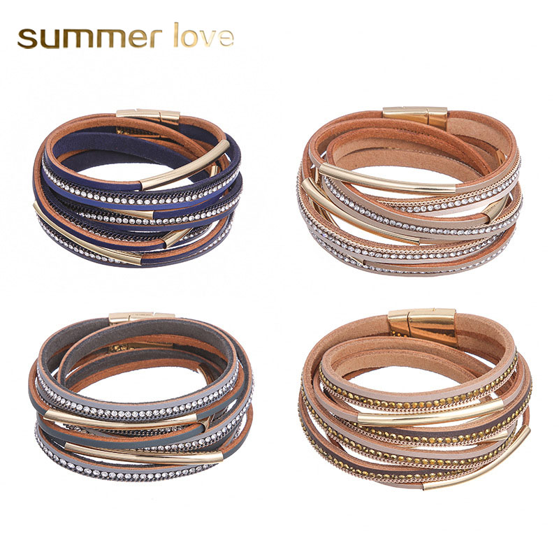 New Arrival Multilayer Magnetic Buckle Leather Bangle Bracelet for Women Men Fashion Crystal Open Cuff Bracelets Trendy Jewelry Gift 2019
New Arrival Multilayer Magnetic Buckle Leather Bangle Bracelet for Women Men Fashion Crystal Open Cuff Bracelets Trendy Jewelry Gift 2019