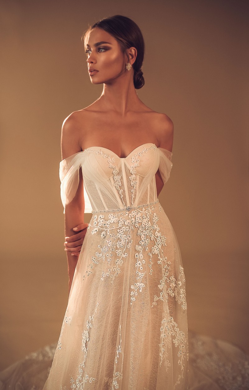 Elihav Sasson 2019 Wedding Dresses Off The Shoulder Beads Boho Bohemian Lace Appliqued Wedding Dress Bridal Gown robe de mariée