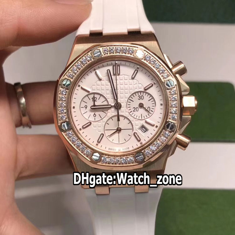 New Royal 26231OR.ZZ.D010CA.01 Miyota Quartz Chronograph Womens Watch White Dial Stopwatch Rose Gold Case Diamond Bezel Rubber Lady Watches, Slivery;brown
New Royal 26231OR.ZZ.D010CA.01 Miyota Quartz Chronograph Womens Watch White Dial Stopwatch Rose Gold Case Diamond Bezel Rubber Lady Watches, Slivery;brown