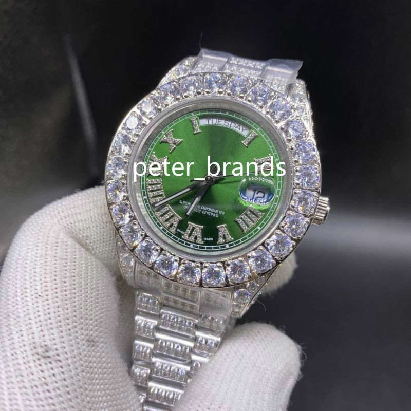 43MM Men's big Diamond Watches Silver Stainless Steel Watch green Face Full Diamond Strap Watch Automatic Mechanical watch free shipping
43MM Men's big Diamond Watches Silver Stainless Steel Watch green Face Full Diamond Strap Watch Automatic Mechanical watch free shipping