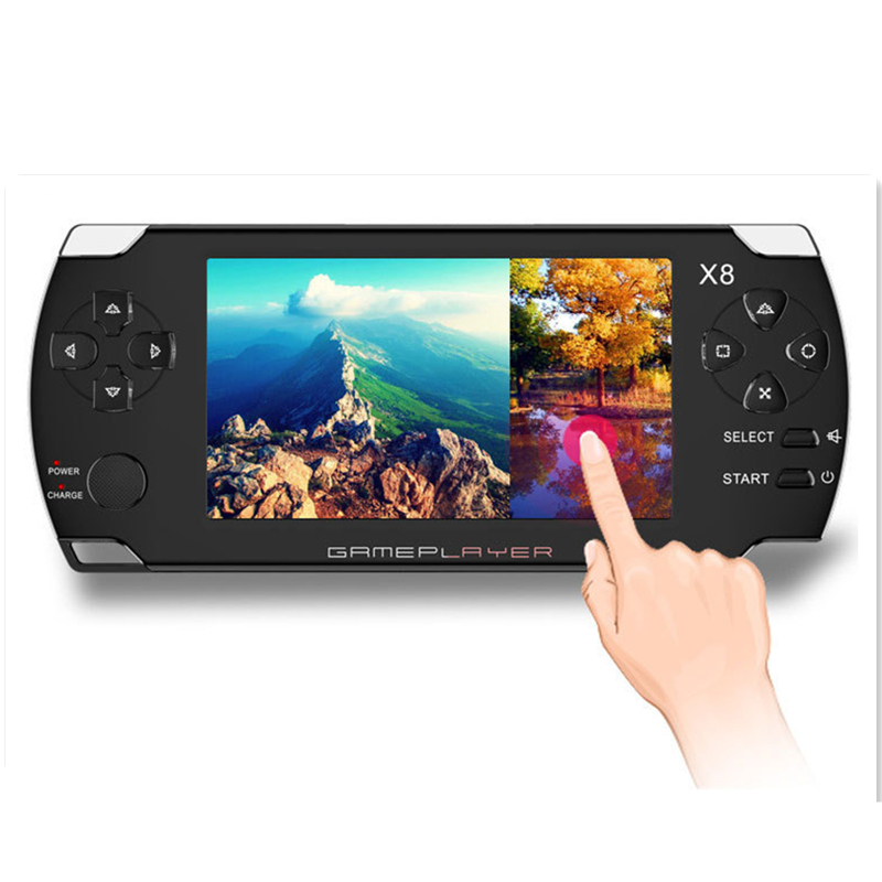 X8 4.3 Inch Touch Screen 8GB Portable Game Console With E-book TV Out Handheld Many Classical Free Games MP3 MP4 MP5 Player
X8 4.3 Inch Touch Screen 8GB Portable Game Console With E-book TV Out Handheld Many Classical Free Games MP3 MP4 MP5 Player
