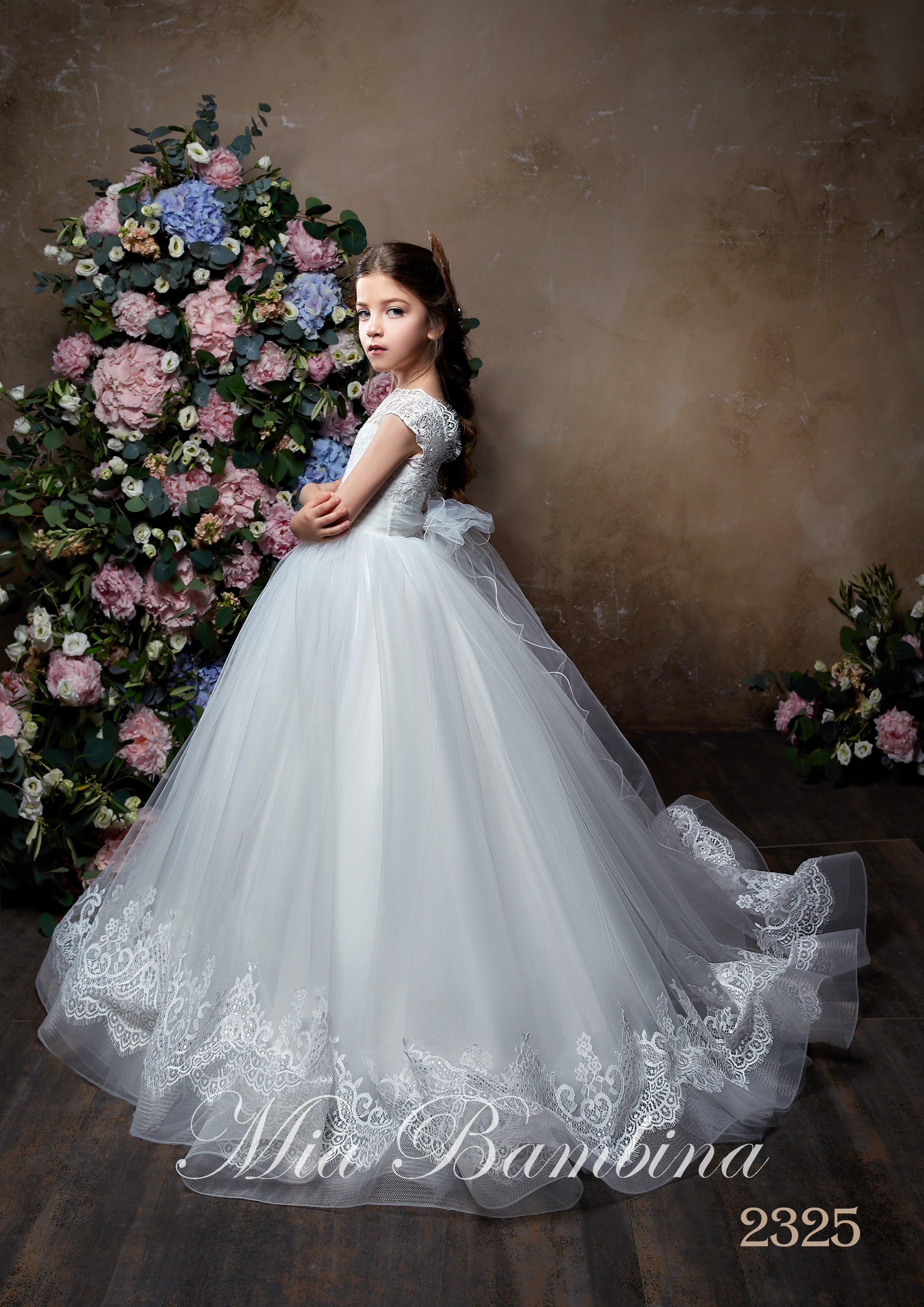White Ball Gown Flower Girl Dress Sleeveless Jewel Neck Tulle Lace Applique Rhinestone Wedding Dress Floor Length Girl's Birthday Part