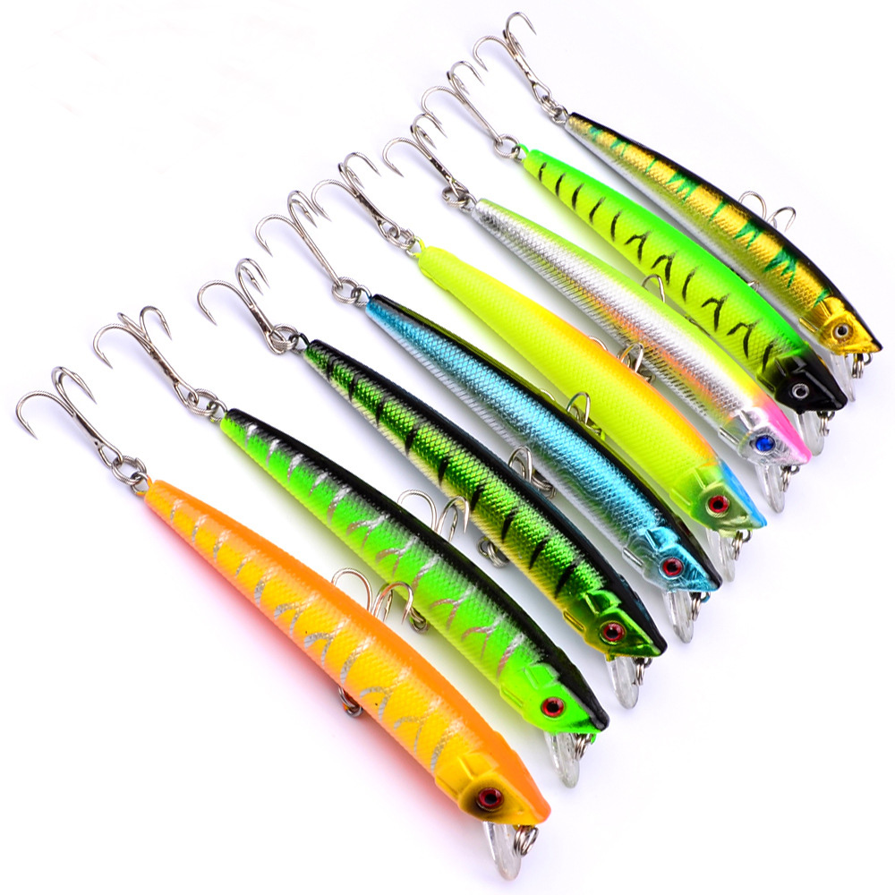 New 8 Colors Plastic 3 Hooks Minnow Fishing Lure 9.5cm 8g Big Deep Sea Bass Crankbait Artificial Wobbler
New 8 Colors Plastic 3 Hooks Minnow Fishing Lure 9.5cm 8g Big Deep Sea Bass Crankbait Artificial Wobbler