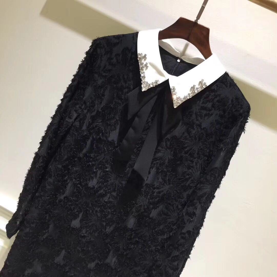 Fashion-Milan Runway Black/Apricot Pink Turn Down Collar Feathers Dresses Womens Designer Crystals Women' Dress Vestidos De Festa 201906
Fashion-Milan Runway Black/Apricot Pink Turn Down Collar Feathers Dresses Womens Designer Crystals Women' Dress Vestidos De Festa 201906