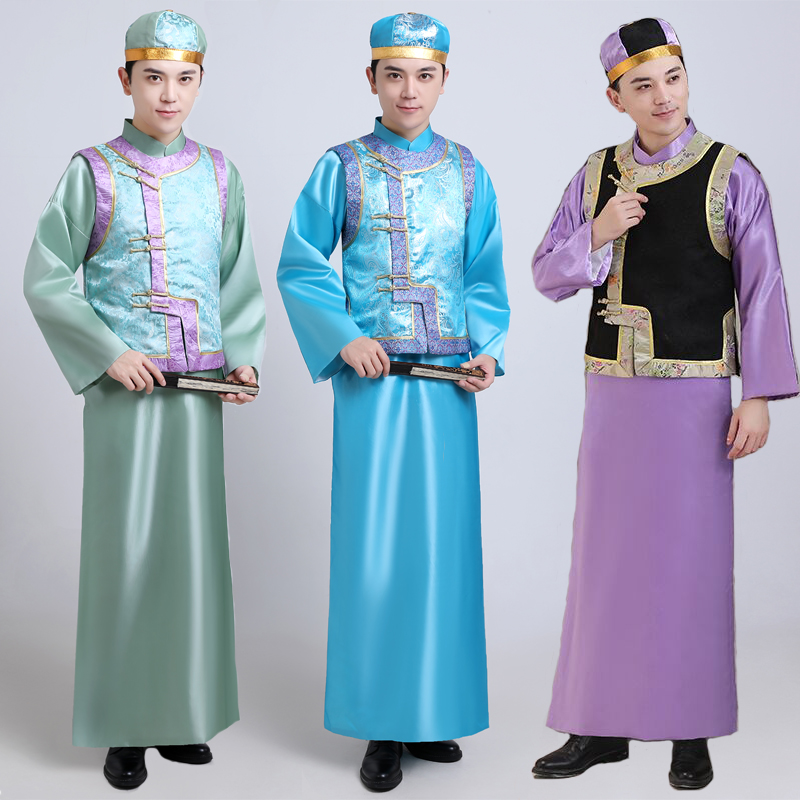 Chinese Traditional men Costume Ancient Prince Cosplay garment Qing Dynasty robe male Ethnic Clothing cheongsam Folk Clothes