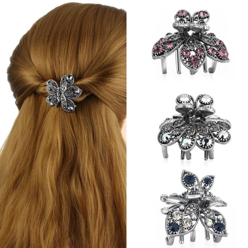 Crystals Butterfly Hair Clips for Women Female Rhinestones Flower Hair Retro Metal Hairpin Crab Accessories
Crystals Butterfly Hair Clips for Women Female Rhinestones Flower Hair Retro Metal Hairpin Crab Accessories