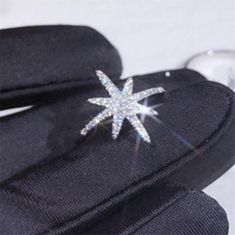 Victoria Ins Luxury Jewelry 925 Sterling Silver Pave White Sapphire CZ Diamond Eternity Ring Gemstones Party Women Wedding Star Ring Gift