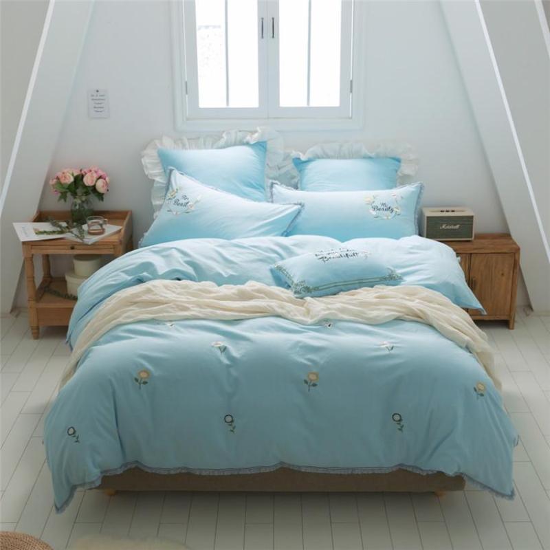 White blue 100% cotton kids girls Bedding set Queen King size Duvet cover Bed sheet/Linen set Pillowcase Gifts, Color 2
White blue 100% cotton kids girls Bedding set Queen King size Duvet cover Bed sheet/Linen set Pillowcase Gifts, Color 2