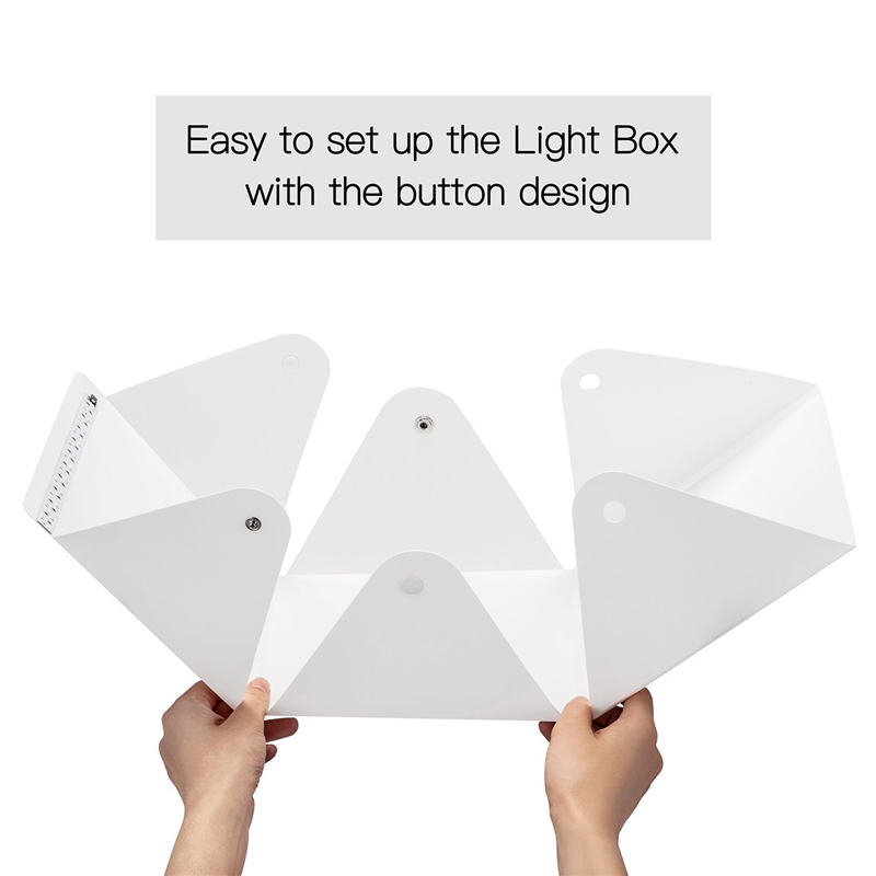 Portable Folding Lightbox Photography Table Top Light Including White Black Background USB Cable Power for Photo Background