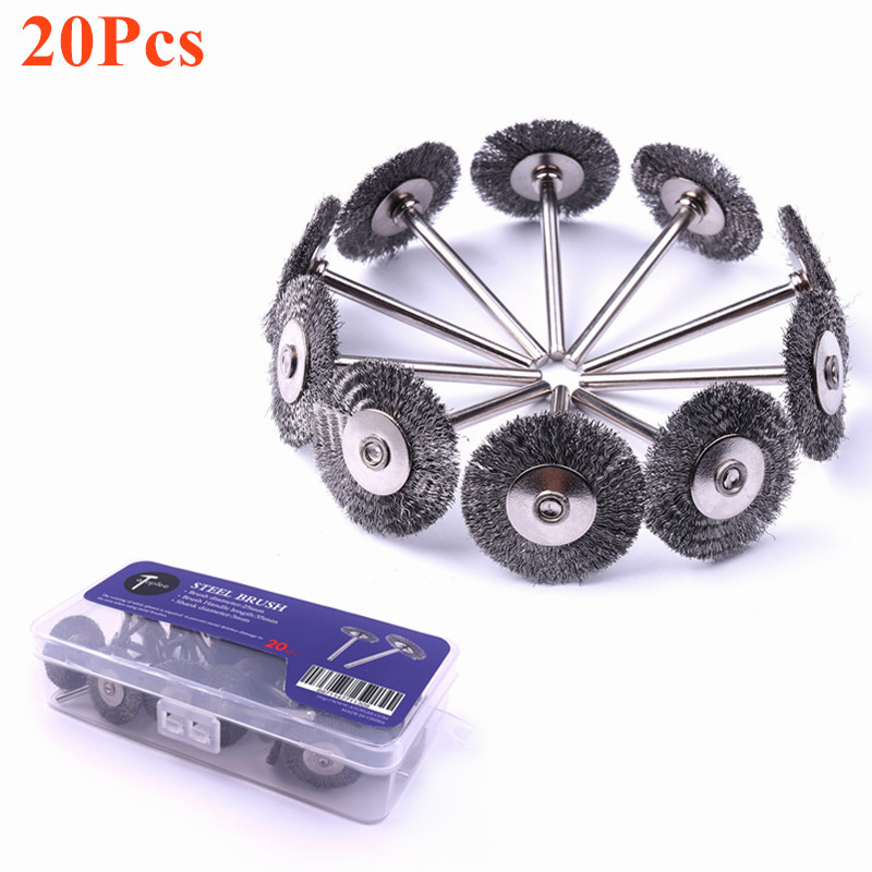20pcs 25mm Steel Wire Wheel Brush Dremel Rotary Tool for Metal Removing Rust Mini Drill Polishing Dremel Brush With Box
20pcs 25mm Steel Wire Wheel Brush Dremel Rotary Tool for Metal Removing Rust Mini Drill Polishing Dremel Brush With Box