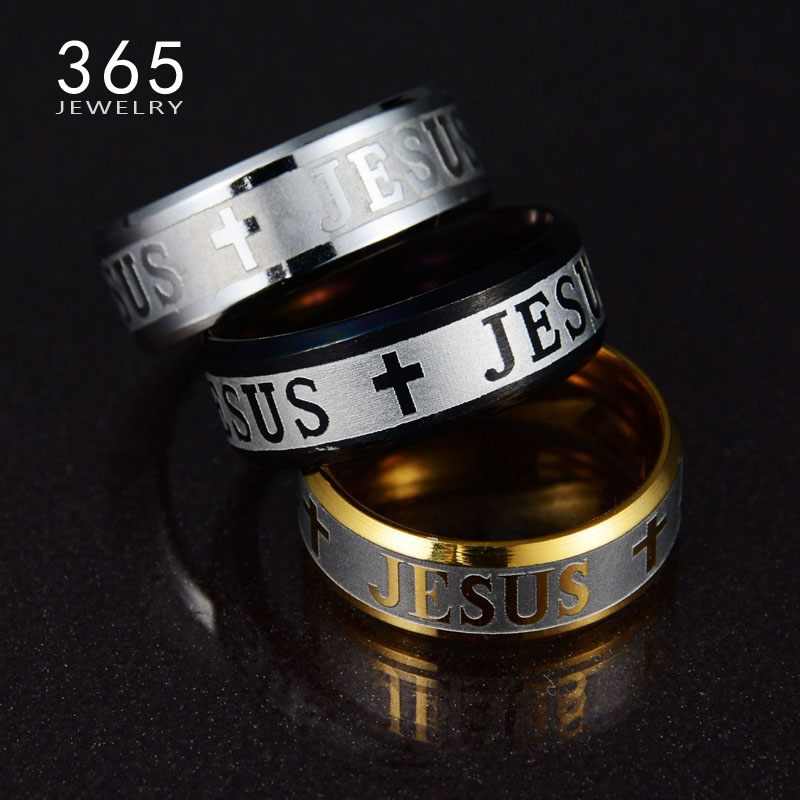 Christmas Gift Black Rose Gold Stainless Steel Jesus Cross Rings Engrave Letter Church Prayer Rings for Men Women Belief, Silver
Christmas Gift Black Rose Gold Stainless Steel Jesus Cross Rings Engrave Letter Church Prayer Rings for Men Women Belief, Silver