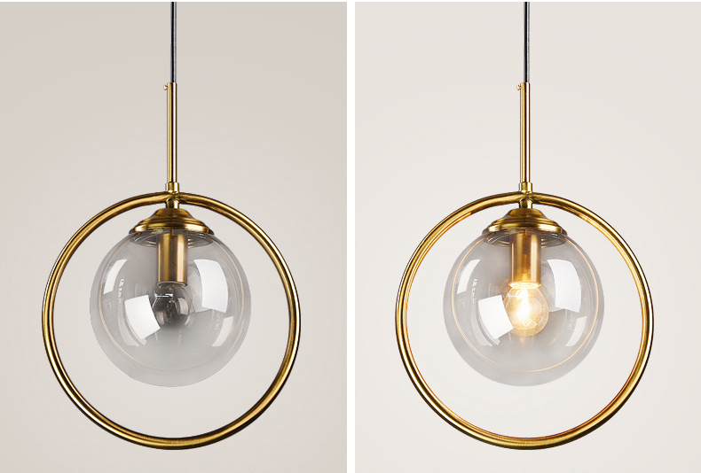 LED Pendant Lights Glass Ball Light Simple Indoor Lighting Office Study Lamp Chandelier Round Lamps Creativity