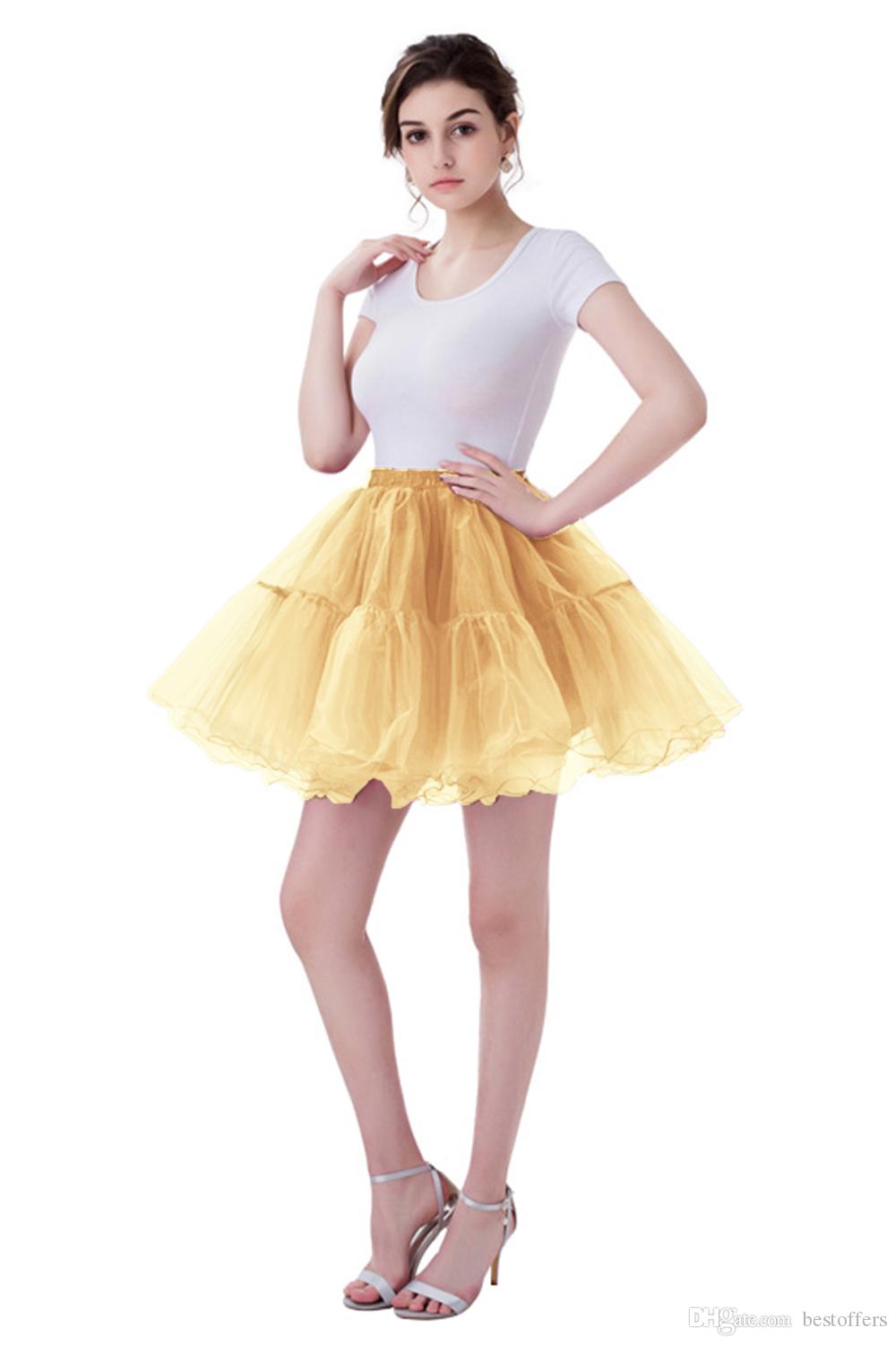 White Black Rockabilly Tulle Short Wedding Bridal Petticoat Crinoline Woman Mini Tutu Skirt Underskirt Wedding Accessories CPA1089