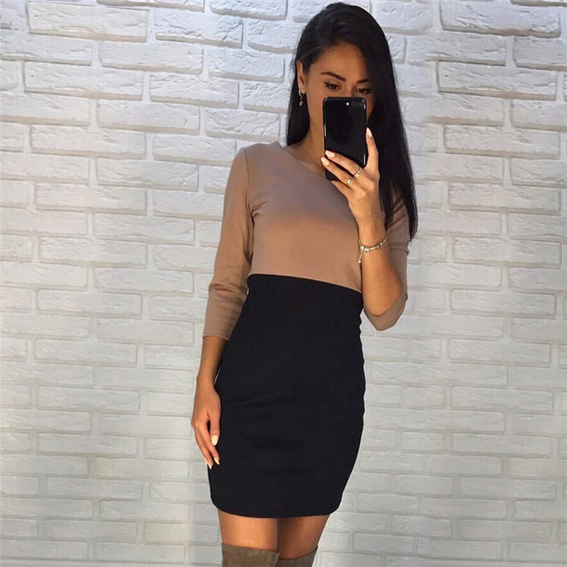 Women Color Block Dress Fashion Casual O Neck Long Sleeve Mini Bodycon Dress Spell Color Patchwork Bodycon Mini, Beige
Women Color Block Dress Fashion Casual O Neck Long Sleeve Mini Bodycon Dress Spell Color Patchwork Bodycon Mini, Beige