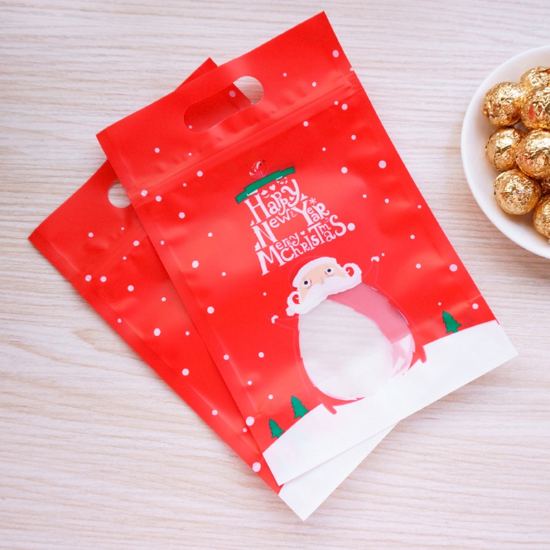Gift Wrap 50Pcs Christmas Bag Nougat Cookies Packaging Baking Accessories Party Decor Candy