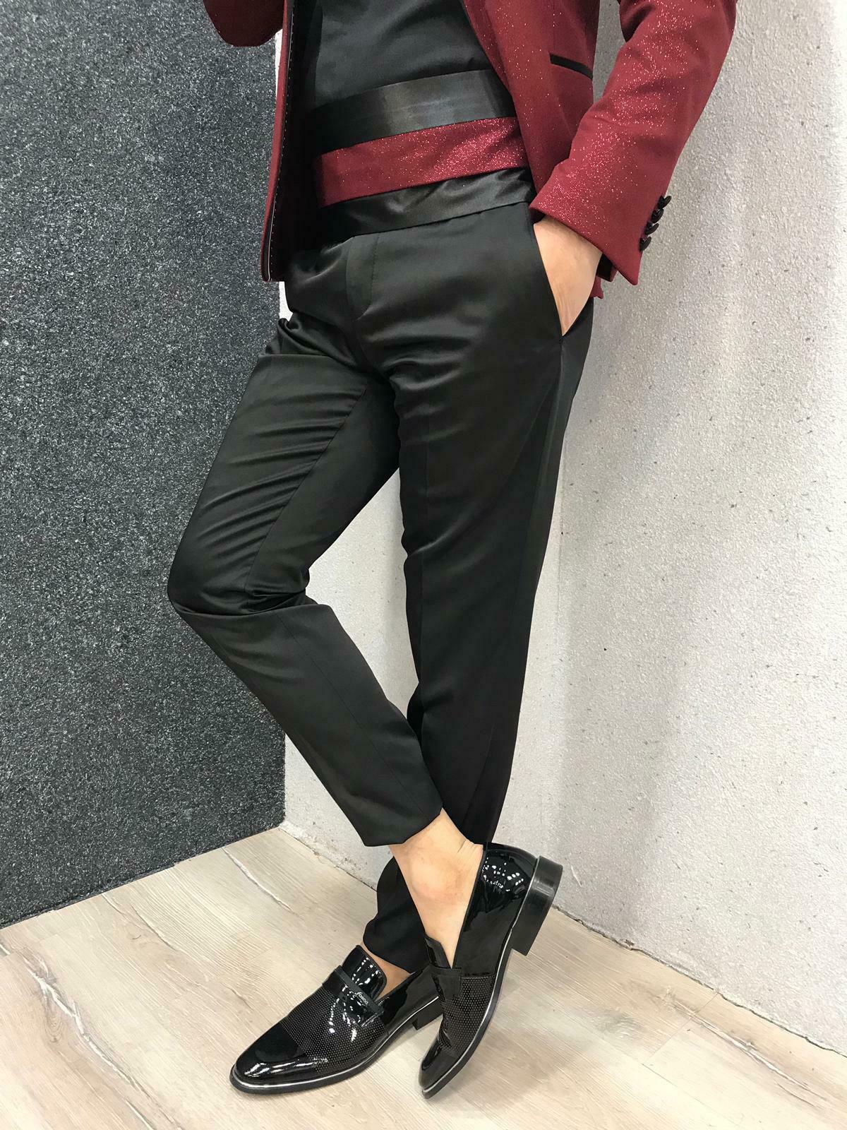 Bury Bg Mens Suits with Black Shawl Lapel Jacket Wedding Tuxedo Coat Slim Fit Prom Dress Regular Custom Made