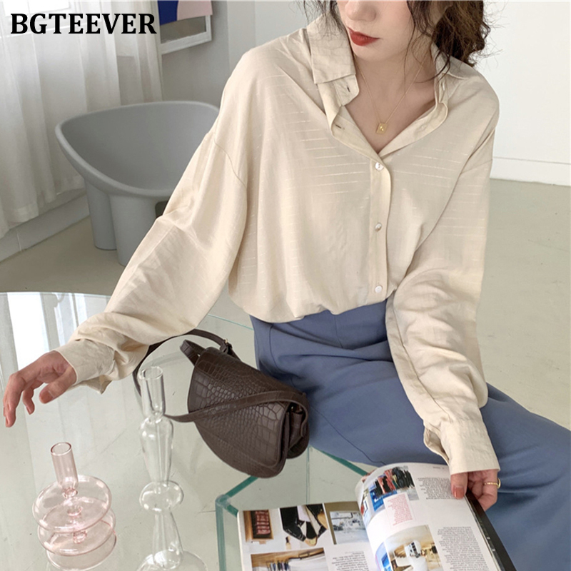 BGTEEVER Elegant Soft Women Blouses Shirts Single-breasted Loose Office Ladies Shirts Femme Fashion Female Tops 2020 Summer, Beige
BGTEEVER Elegant Soft Women Blouses Shirts Single-breasted Loose Office Ladies Shirts Femme Fashion Female Tops 2020 Summer, Beige