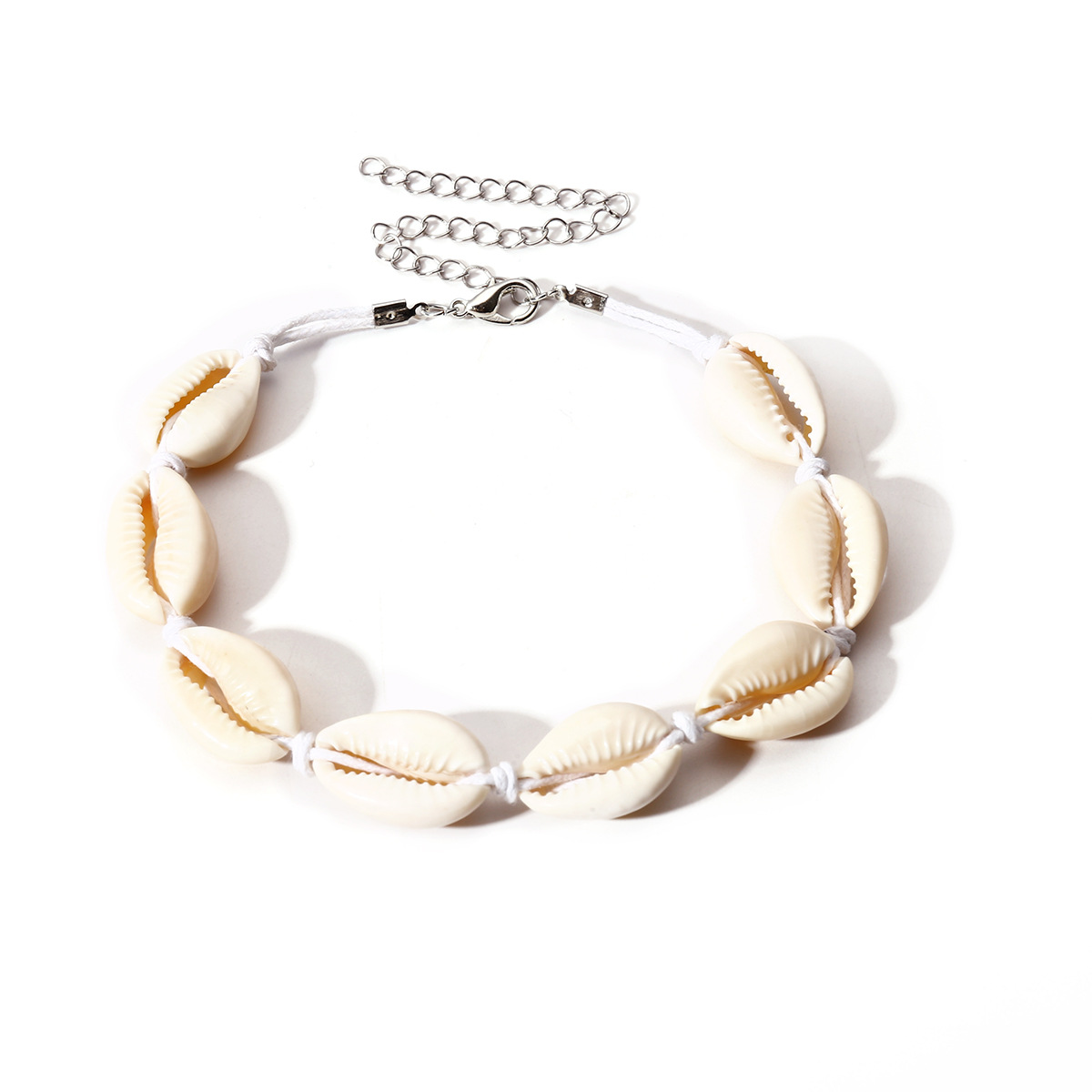 Natural shell woven anklet (unisex) anti-inflammatory hooligans and irritability reduction