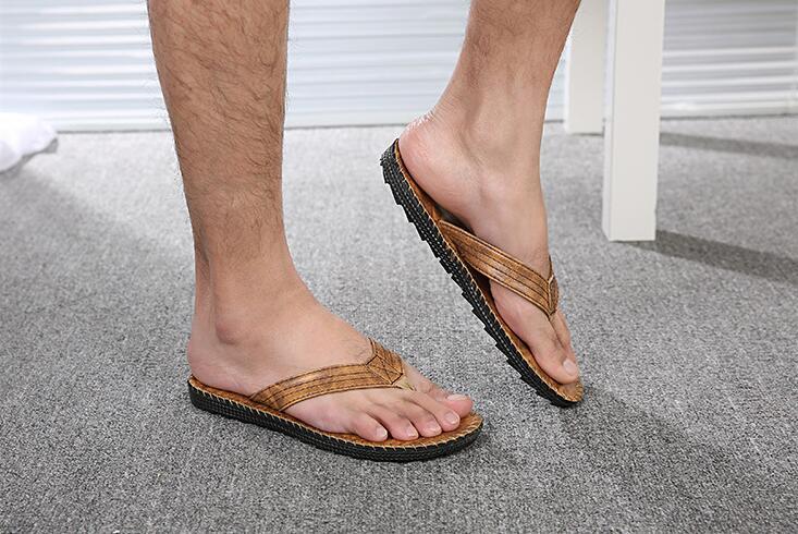 Hot Sale-Summer 2016 Men's Fashion Quality Casual Slippers Casual Leather Sandals For Men