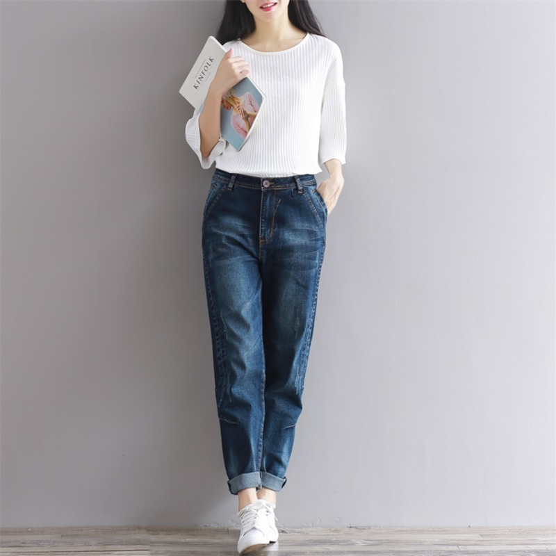 2020 Summer Pants Wash Bleached Vintage Stretch Loose Boyfriend Jeans For Women High Waist Jeans Blue Plus Size Women Mom, Dark blue
2020 Summer Pants Wash Bleached Vintage Stretch Loose Boyfriend Jeans For Women High Waist Jeans Blue Plus Size Women Mom, Dark blue