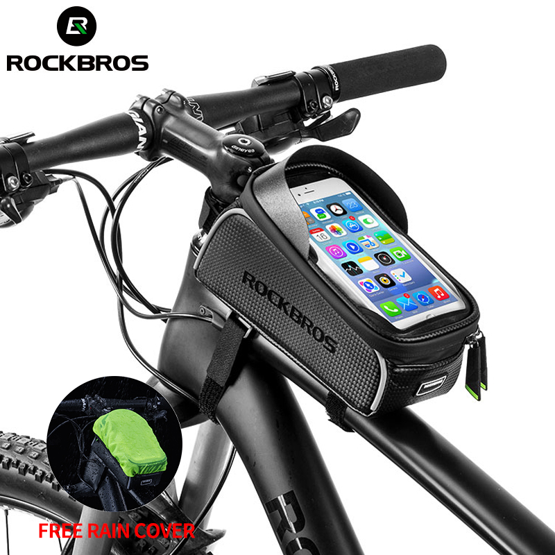 ROCKBROS Bicycle Bag Waterproof Touch Screen Cycling Bag Top Front Tube Frame MTB Road Bike Bag 6.0 Phone Case Bike Accessories, Black
ROCKBROS Bicycle Bag Waterproof Touch Screen Cycling Bag Top Front Tube Frame MTB Road Bike Bag 6.0 Phone Case Bike Accessories, Black