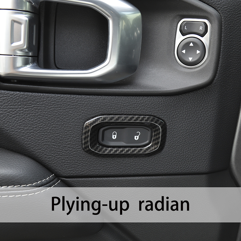 Carbon Fiber Door Lock Switch Decorative Ring For Jeep Wrangler JL 2018 Factory Outlet High Quatlity Auto Internal Accessories