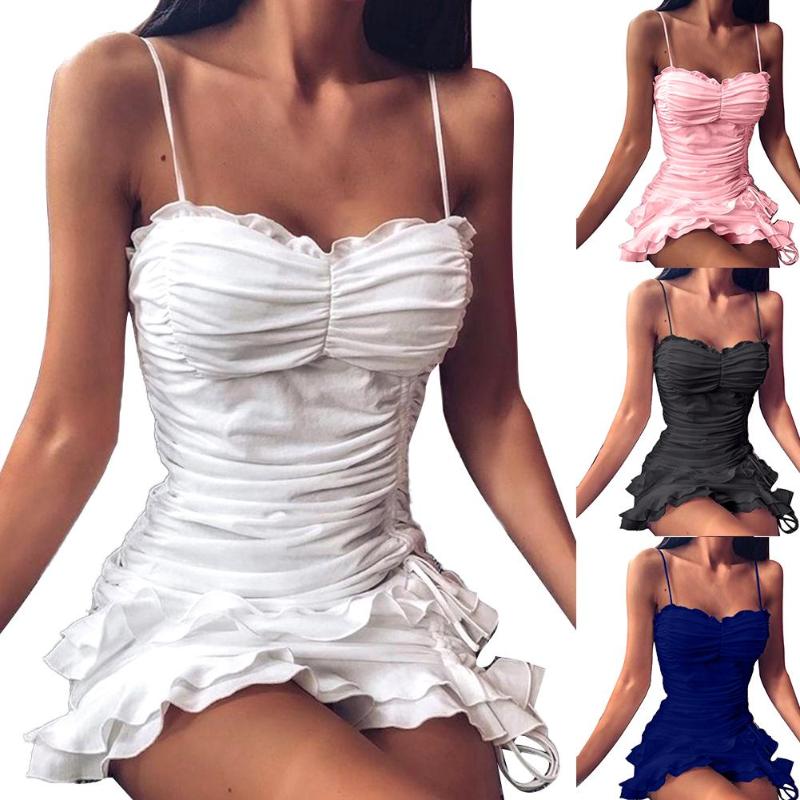Women Sexy Solid Color Drawstring Ruched Lacing Ruffled Hem Mini Sling Dress Summer Sexy V-Neck Button Party Slim Dresses, Black
Women Sexy Solid Color Drawstring Ruched Lacing Ruffled Hem Mini Sling Dress Summer Sexy V-Neck Button Party Slim Dresses, Black