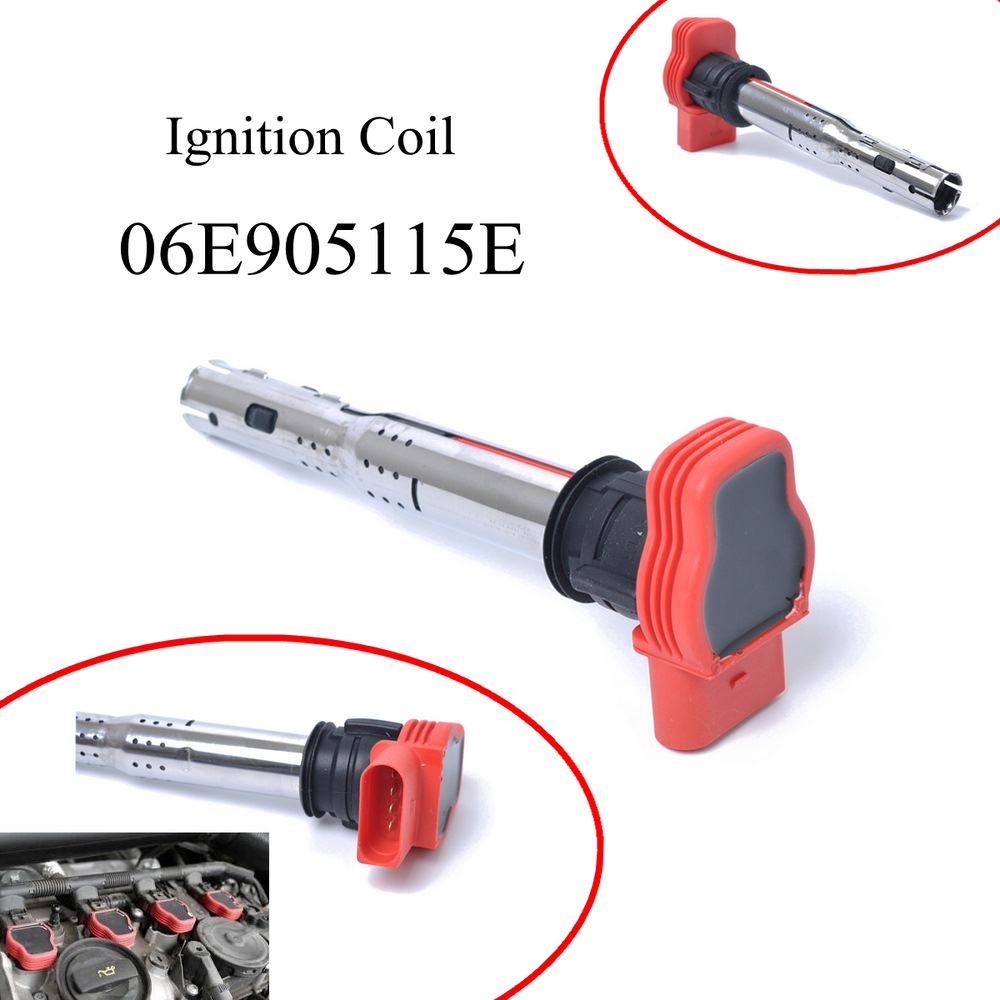 New Car Ignition Coil 06E905115E Fit For Audi A4 A5 A6 A8 Q7 R8 S5 S6 SQ5 Volkswagen Touareg 2006 - 2013