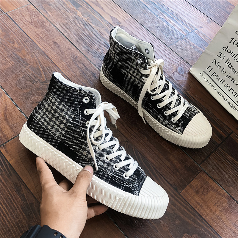 Canvas men's high top 2019 new men's shoes autumn frosting Korean trend students' all-around board shoes fashion