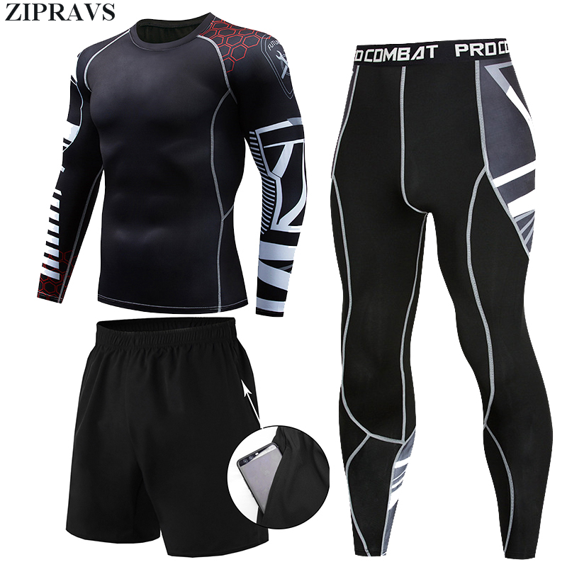 ZIPRAVS 3 Pieces / Set Men's Sportswear Gym Fitness Compression Clothes Running Jogging Sportswear Workout Fitness Tights, 2003h2
ZIPRAVS 3 Pieces / Set Men's Sportswear Gym Fitness Compression Clothes Running Jogging Sportswear Workout Fitness Tights, 2003h2