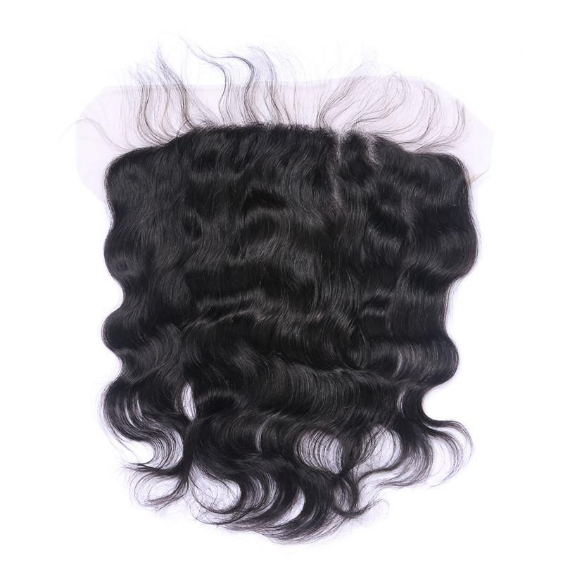Evermagic 13x6 Ear to Ear Lace Frontal With Bleached Knots Natural Color 1B# Brazilian Body Wave Human Remy Hair Extensions 10-20inches