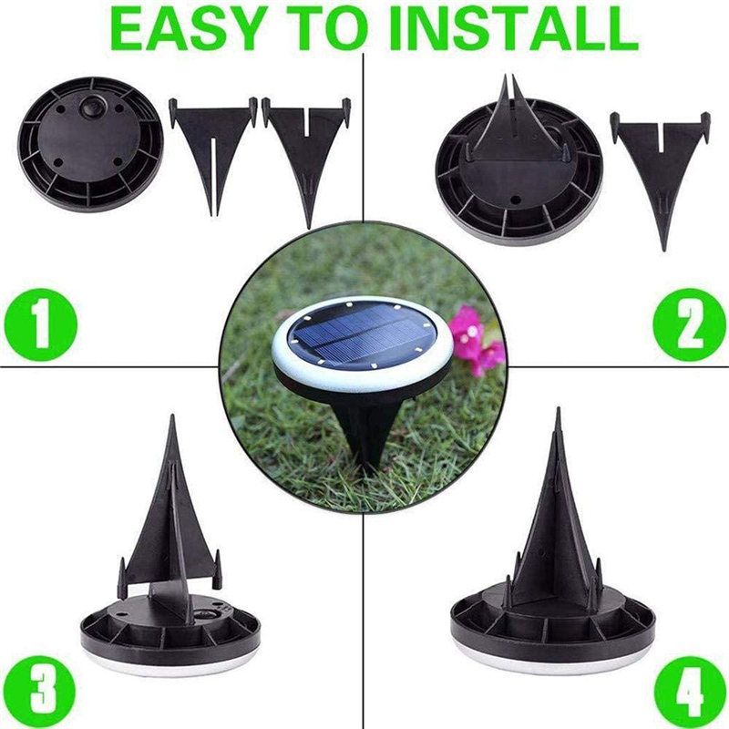 Waterproof Ground Light Solar IP65 Underground Lighting RGB LED Landscape Path Ground Light Garden Night Lamp for Lawn Pathway Yard