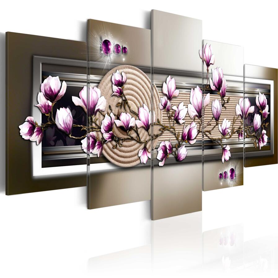 HD 5PCS/Set Diamond Flower Art Print Frameless Canvas Painting Wall Picture Home Decoration,Choose Color And Size(No Frame)