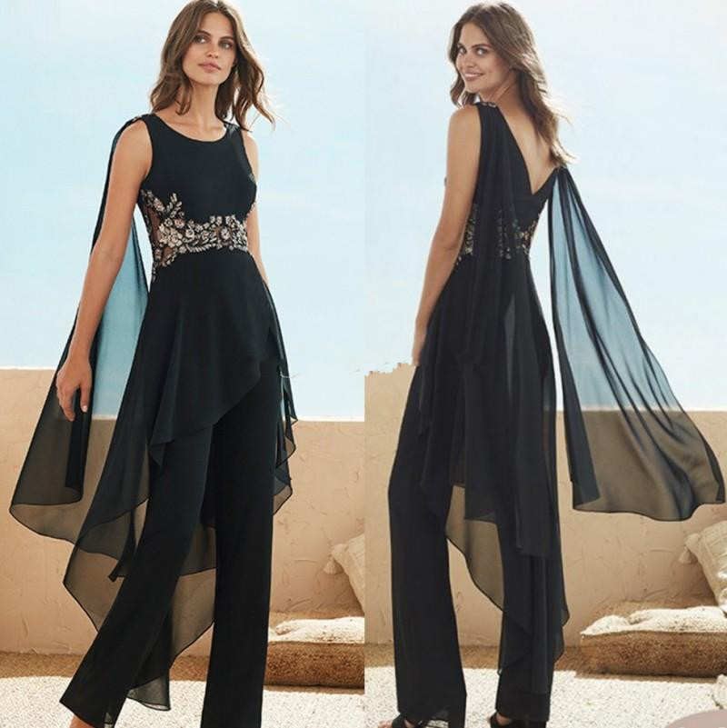 Black Beaded Crystal Lace Mother Of The Bride Pant Suits Jumpsuit Appliqued Wedding Guest Dress Plus Size Chiffon Mothers Groom Dresses
Black Beaded Crystal Lace Mother Of The Bride Pant Suits Jumpsuit Appliqued Wedding Guest Dress Plus Size Chiffon Mothers Groom Dresses