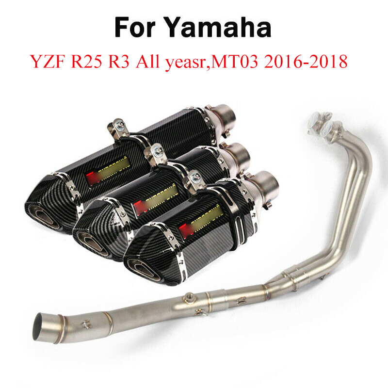 Slip On Full Exhaust System Pipe Front Mid Link Pipe & Muffler Exhaust Tube For R3 R25 MY03 Dirt Bike Scooter Motocross
Slip On Full Exhaust System Pipe Front Mid Link Pipe & Muffler Exhaust Tube For R3 R25 MY03 Dirt Bike Scooter Motocross