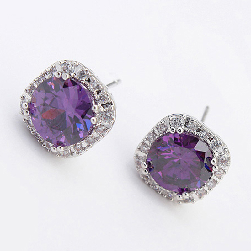 Fashion Geometric Square Design Designer Stud Piercing Earings High Quality Cubic Zirconia Bijoux Accessories For Women Be
