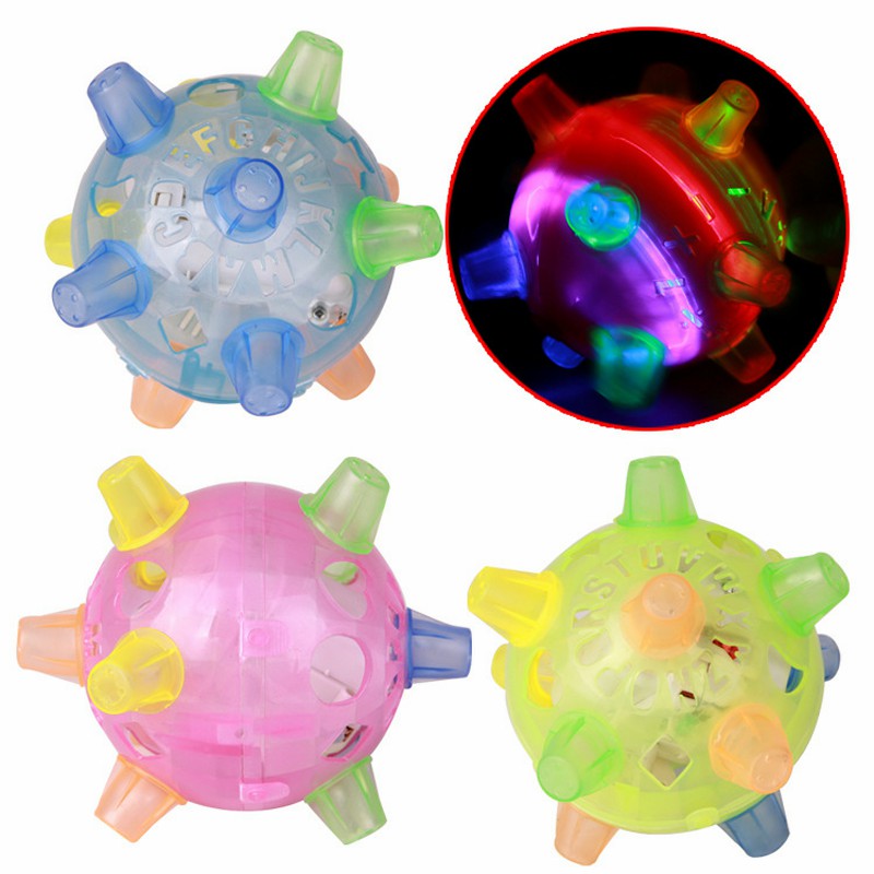 

Flashing Dog Ball For Games Kids Ball Led Pets Toys Jumping Joggle Crazy Football Children's Funny Colored dog toy Promotion