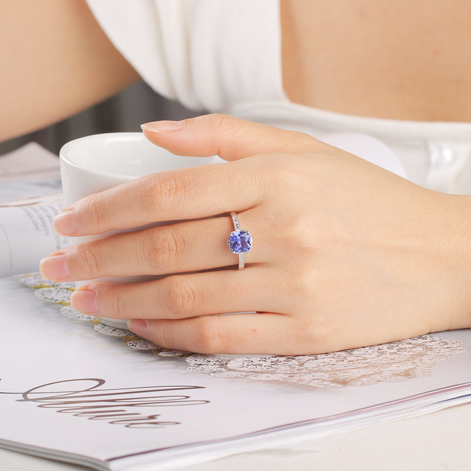 UMCHO Tanzanite Gemstone Rings for Women 925 Sterling Silver Ring Birthstone Engagement Wedding Romantic Valentines Jewelry V191220