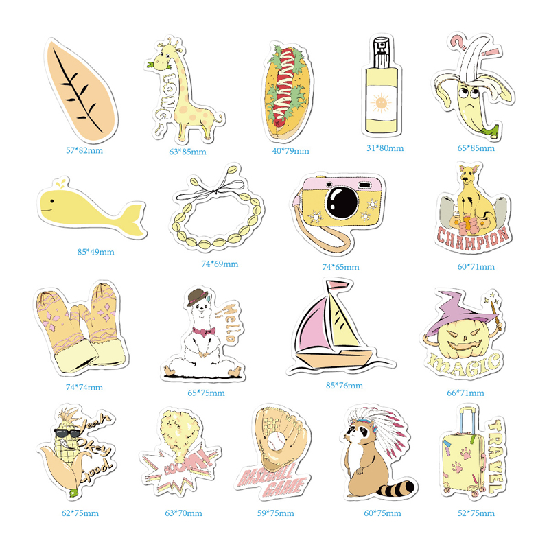 Cartoon Girl Yellow Literature and Art Style Sticker Graffiti Stickers to DIY Guitar Motorcycle Laptop Luggage Skateboard
