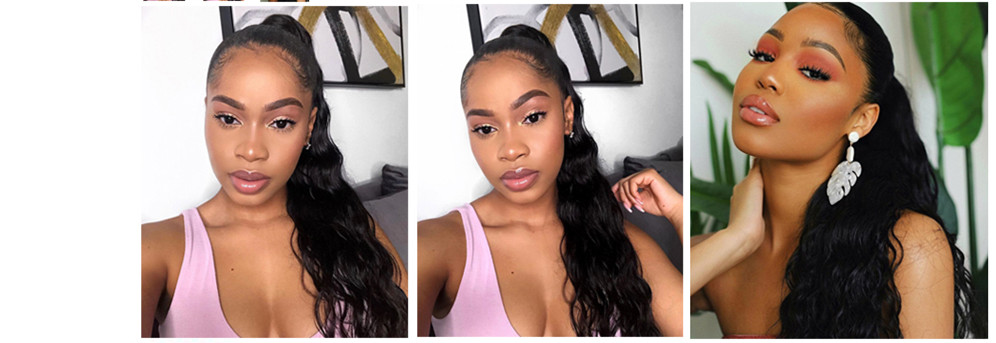 100 human Clip in Ponytail Extension Long loose wave Kinky Thick Curly Hair Fluffy Pony Tail Wrap Around ponytail hairpiece 140g