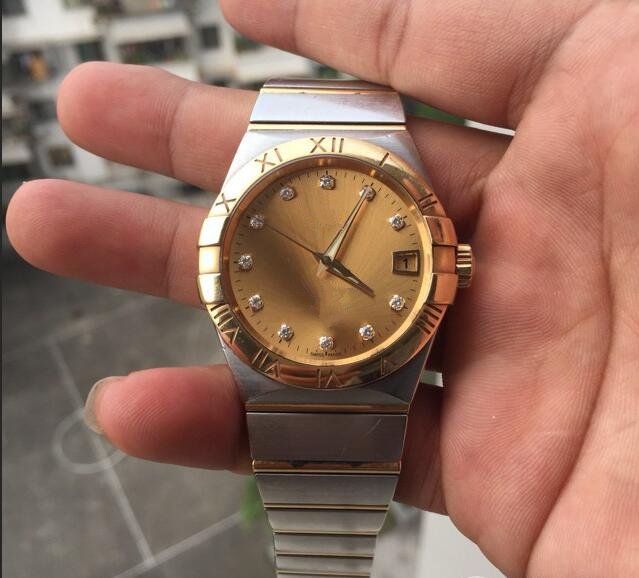 NEW fashion dress watch for man stainless steel bracelet gold face mechanical watch automatic movement watches 367
NEW fashion dress watch for man stainless steel bracelet gold face mechanical watch automatic movement watches 367