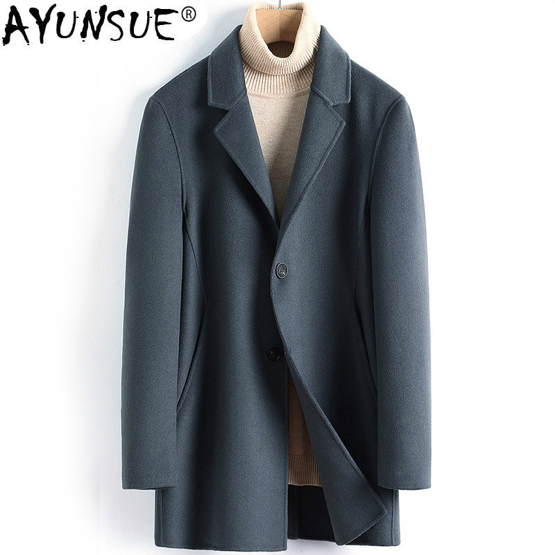 AYUNSUE Wool Coat Men Casual Double-sided Korean Long Jacket Mens Coats and Jackets Overcoat Abrigo Hombre 2019 4887 KJ3621, Black
AYUNSUE Wool Coat Men Casual Double-sided Korean Long Jacket Mens Coats and Jackets Overcoat Abrigo Hombre 2019 4887 KJ3621, Black